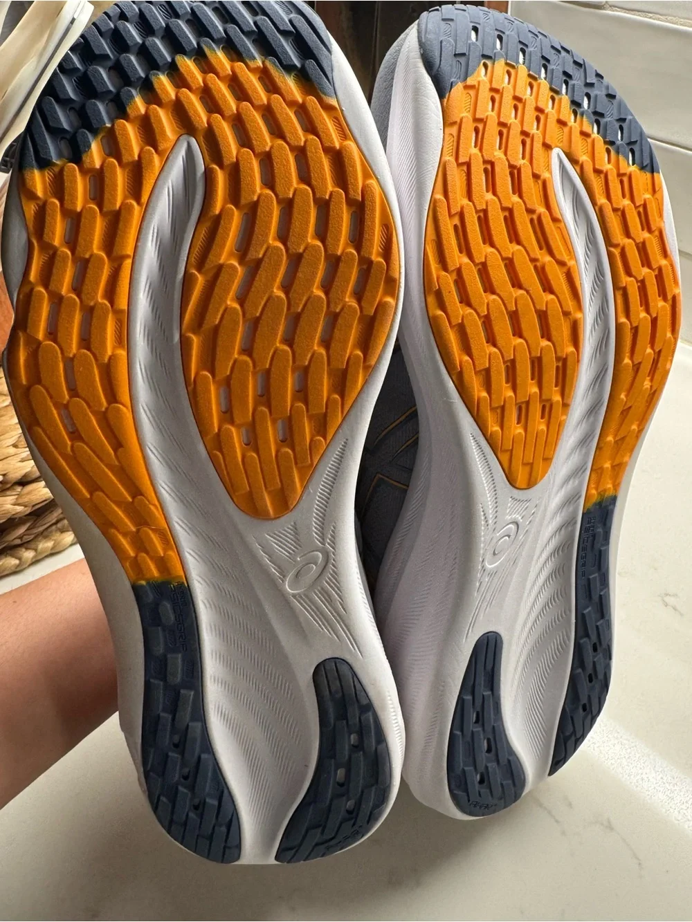 Asics Men's Athletic Running Shoes in Gray with Yellow Accents Size 13 Wide